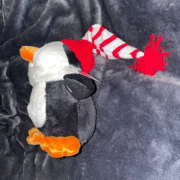 Adorable Penguin in long red/white cap 100% Polyester NWT - Picture 4 of 6
